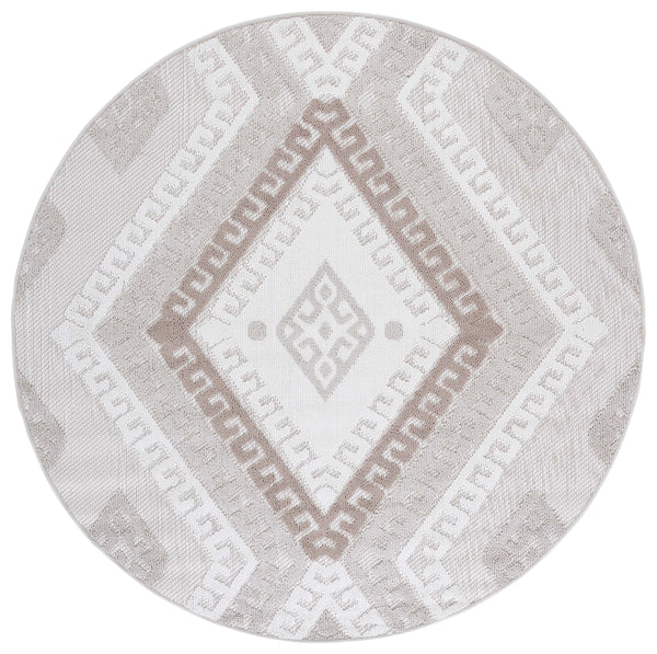 Safavieh Global Runner Rug - Timeless Grey & Ivory Design, Durable Power-loomed Fabric For Elegant Spaces Grey ,Ivory Taupe Polypropylene Pile Glb610f-7r