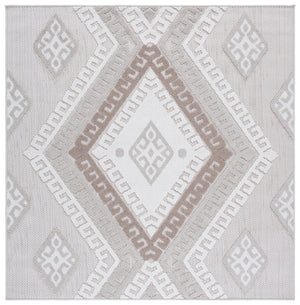 Safavieh Global Runner Rug - Timeless Grey & Ivory Design, Durable Power-loomed Fabric For Elegant Spaces Grey ,Ivory Taupe Polypropylene Pile Glb610f-7sq