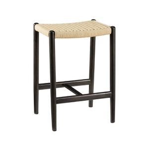 Greenington Leif Solid Bamboo Backless Counter Stool with Woven Cord Seat for Kitchen Islands GLE001CSB