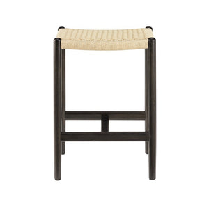 Greenington Leif Solid Bamboo Backless Counter Stool with Woven Cord Seat for Kitchen Islands GLE001CSB
