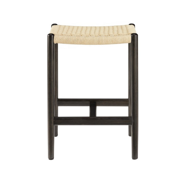 Greenington Leif Solid Bamboo Backless Counter Stool with Woven Cord Seat for Kitchen Islands GLE001CSB