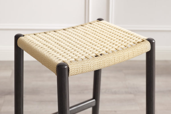 Greenington Leif Solid Bamboo Backless Counter Stool with Woven Cord Seat for Kitchen Islands GLE001CSB