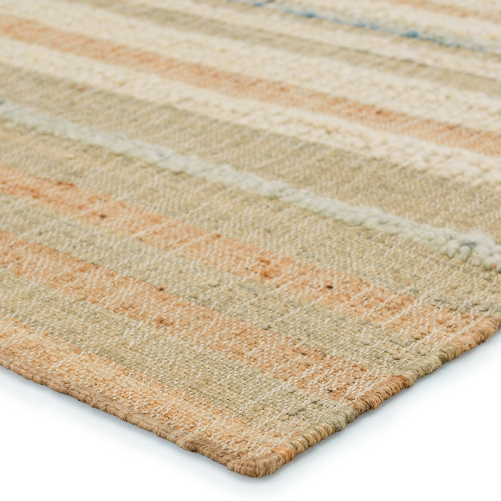 Jaipur Living Galilea Eirene Gle01 Handwoven Handmade 70% Jute 30% Wool Lines Stripes Indoor Rug Beige, Seafoam Green 70% Jute 30% Wool Rug153081
