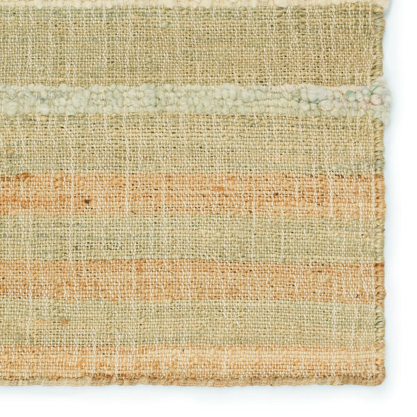 Jaipur Living Galilea Eirene Gle01 Handwoven Handmade 70% Jute 30% Wool Lines Stripes Indoor Rug Beige, Seafoam Green 70% Jute 30% Wool Rug153081