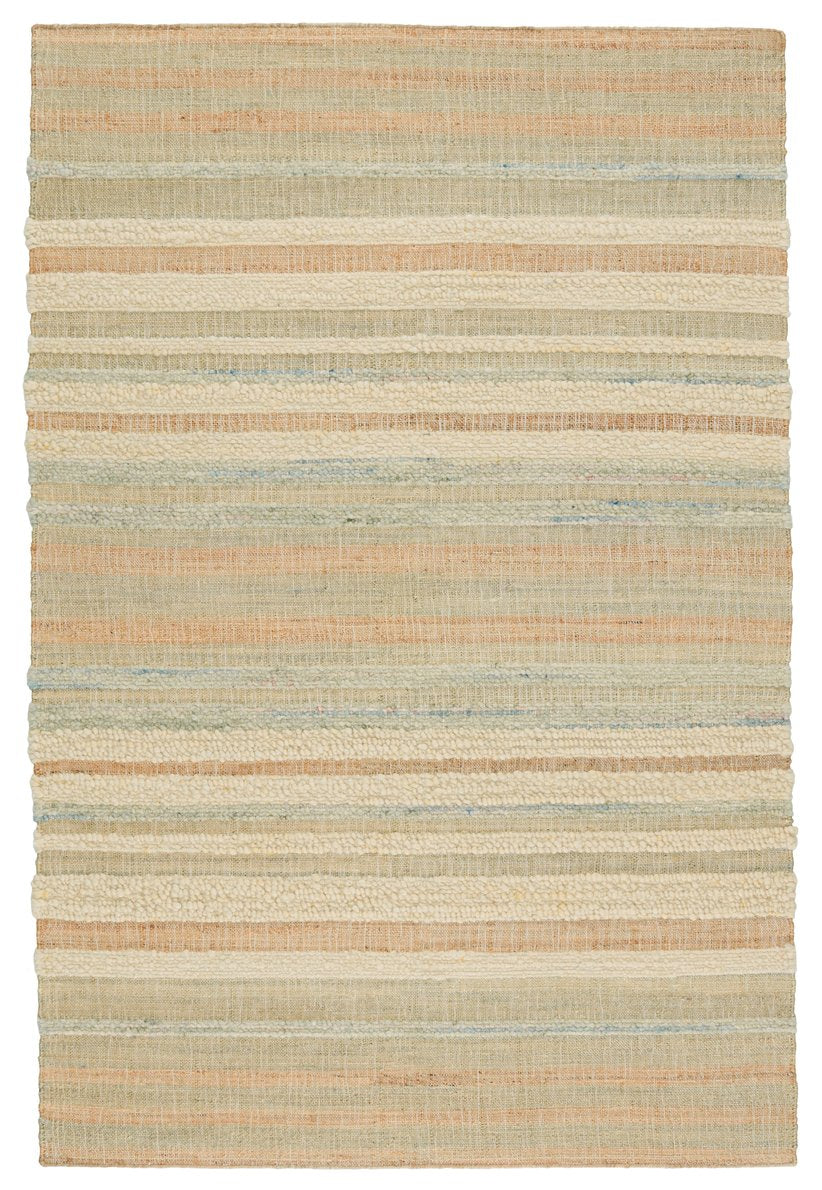 Jaipur Living Galilea Eirene Gle01 Handwoven Handmade 70% Jute 30% Wool Lines Stripes Indoor Rug Beige, Seafoam Green 70% Jute 30% Wool Rug153081