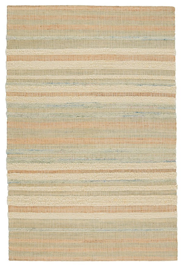 Jaipur Living Galilea Eirene Gle01 Handwoven Handmade 70% Jute 30% Wool Lines Stripes Indoor Rug Beige, Seafoam Green 70% Jute 30% Wool Rug153081