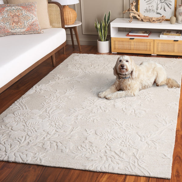 Safavieh Glamour Ivory Floral Area Rug - Hand-tufted Elegance For Timeless Home Decor And Comfort Ivory 65% Wool,20% Cotton,15% Viscose Glm151a-4