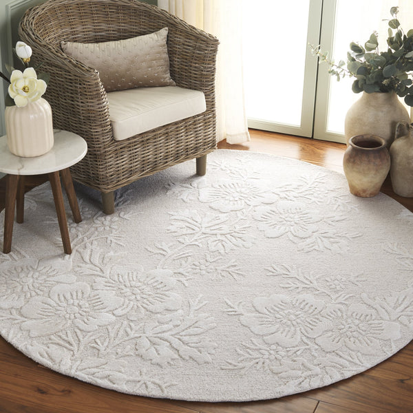 Safavieh Glamour Hand-tufted Runner Rug - Luxurious Floral Design, Cozy Texture, Perfect For Hallways & More Ivory 65% Wool,20% Cotton,15% Viscose Glm151a-6r