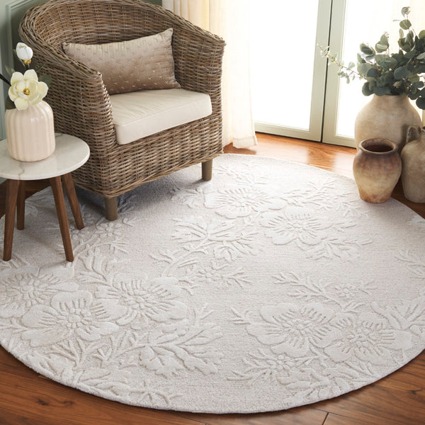 Safavieh Glamour Ivory Floral Area Rug - Hand-tufted Elegance For Timeless Home Decor And Comfort Ivory 65% Wool,20% Cotton,15% Viscose Glm151a-4
