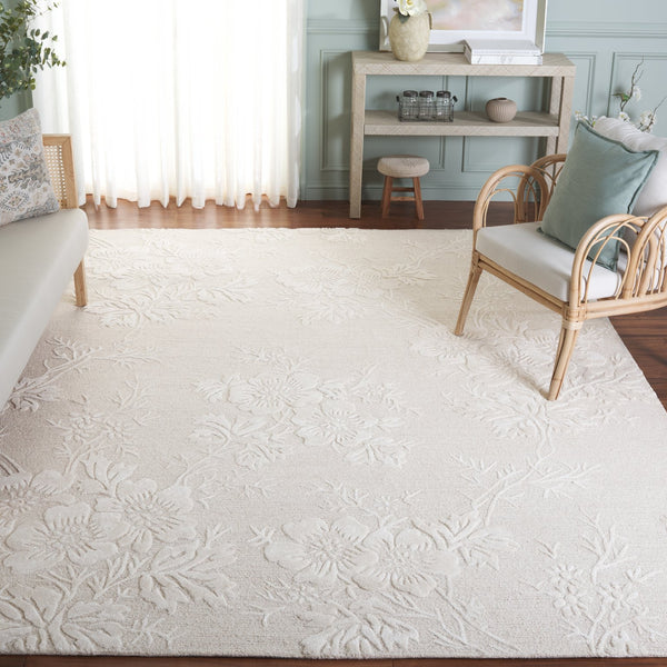 Safavieh Glamour Hand-tufted Runner Rug - Luxurious Floral Design, Cozy Texture, Perfect For Hallways & More Ivory 65% Wool,20% Cotton,15% Viscose Glm151a-8