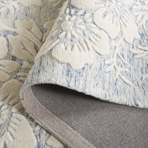 Safavieh Glamour Hand-tufted Runner Rug - Luxurious Floral Design, Cozy Texture, Perfect For Hallways & More Blue ,Ivory 65% Wool,20% Cotton,15% Viscose Glm151m-5