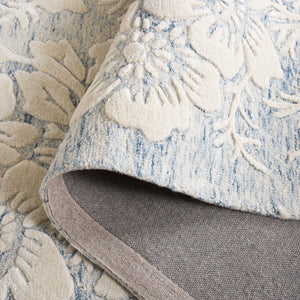 Safavieh Glamour Ivory Floral Area Rug - Hand-tufted Elegance For Timeless Home Decor And Comfort Blue ,Ivory 65% Wool,20% Cotton,15% Viscose Glm151m-3