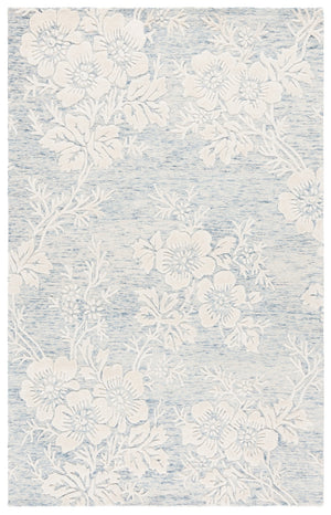 Safavieh Glamour Ivory Floral Area Rug - Hand-tufted Elegance For Timeless Home Decor And Comfort Blue ,Ivory 65% Wool,20% Cotton,15% Viscose Glm151m-3