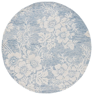 Safavieh Glamour Hand-tufted Runner Rug - Luxurious Floral Design, Cozy Texture, Perfect For Hallways & More Blue ,Ivory 65% Wool,20% Cotton,15% Viscose Glm151m-6r