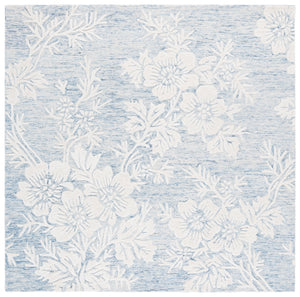 Safavieh Glamour Hand-tufted Runner Rug - Luxurious Floral Design, Cozy Texture, Perfect For Hallways & More Blue ,Ivory 65% Wool,20% Cotton,15% Viscose Glm151m-6sq