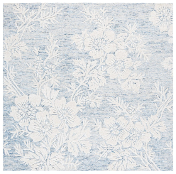 Safavieh Glamour Ivory Floral Area Rug - Hand-tufted Elegance For Timeless Home Decor And Comfort Blue ,Ivory 65% Wool,20% Cotton,15% Viscose Glm151m-3