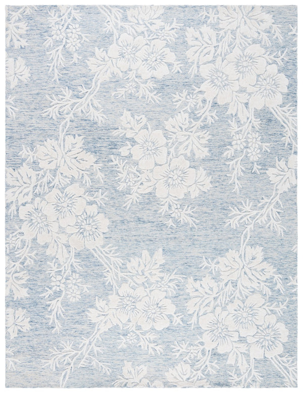 Safavieh Glamour Ivory Floral Area Rug - Hand-tufted Elegance For Timeless Home Decor And Comfort Blue ,Ivory 65% Wool,20% Cotton,15% Viscose Glm151m-3