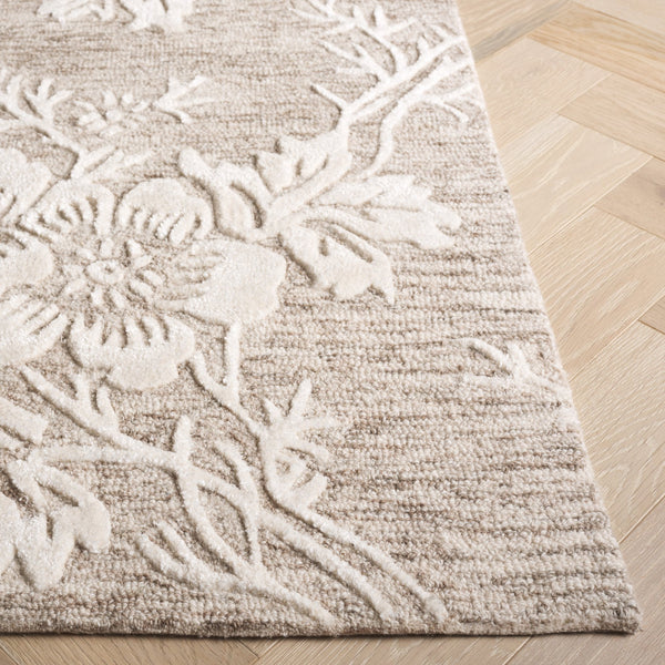 Safavieh Glamour Hand-tufted Runner Rug - Luxurious Floral Design, Cozy Texture, Perfect For Hallways & More Brown ,Ivory 65% Wool,20% Cotton,15% Viscose Glm151t-5