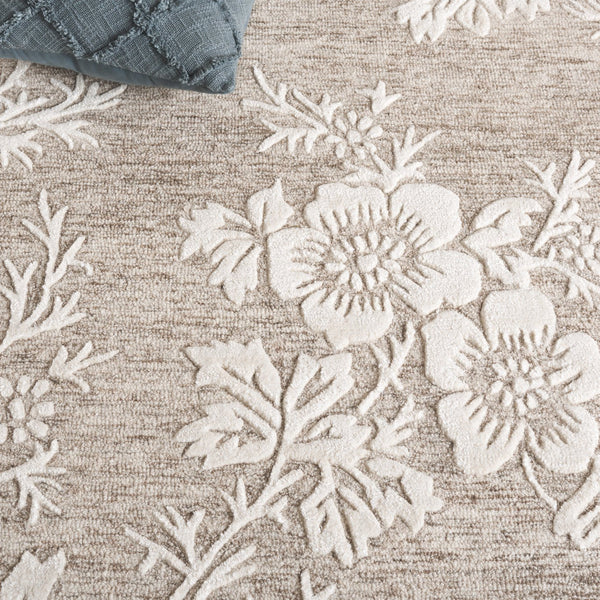 Safavieh Glamour Hand-tufted Runner Rug - Luxurious Floral Design, Cozy Texture, Perfect For Hallways & More Brown ,Ivory 65% Wool,20% Cotton,15% Viscose Glm151t-5
