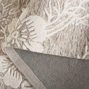 Safavieh Glamour Ivory Floral Area Rug - Hand-tufted Elegance For Timeless Home Decor And Comfort Brown ,Ivory 65% Wool,20% Cotton,15% Viscose Glm151t-9