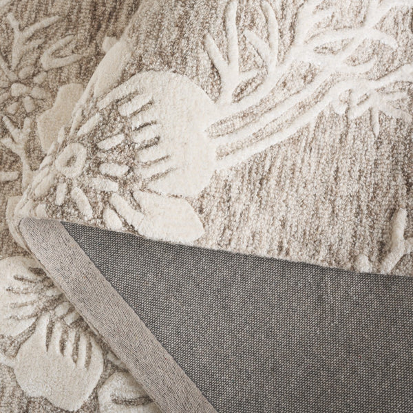 Safavieh Glamour Ivory Floral Area Rug - Hand-tufted Elegance For Timeless Home Decor And Comfort Brown ,Ivory 65% Wool,20% Cotton,15% Viscose Glm151t-9