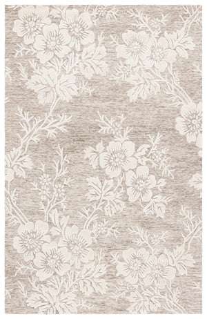 Safavieh Glamour Ivory Floral Area Rug - Hand-tufted Elegance For Timeless Home Decor And Comfort Brown ,Ivory 65% Wool,20% Cotton,15% Viscose Glm151t-9