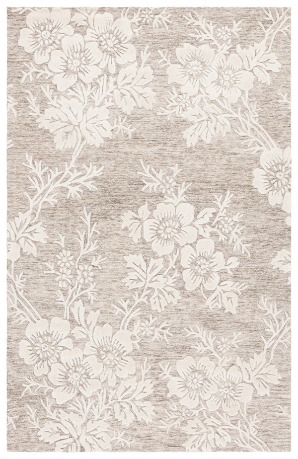 Safavieh Glamour Ivory Floral Area Rug - Hand-tufted Elegance For Timeless Home Decor And Comfort Brown ,Ivory 65% Wool,20% Cotton,15% Viscose Glm151t-9