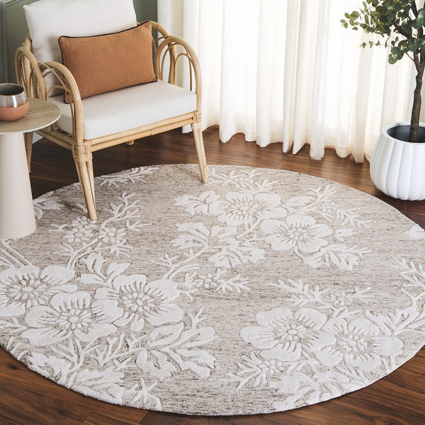 Safavieh Glamour Hand-tufted Runner Rug - Luxurious Floral Design, Cozy Texture, Perfect For Hallways & More Brown ,Ivory 65% Wool,20% Cotton,15% Viscose Glm151t-6r