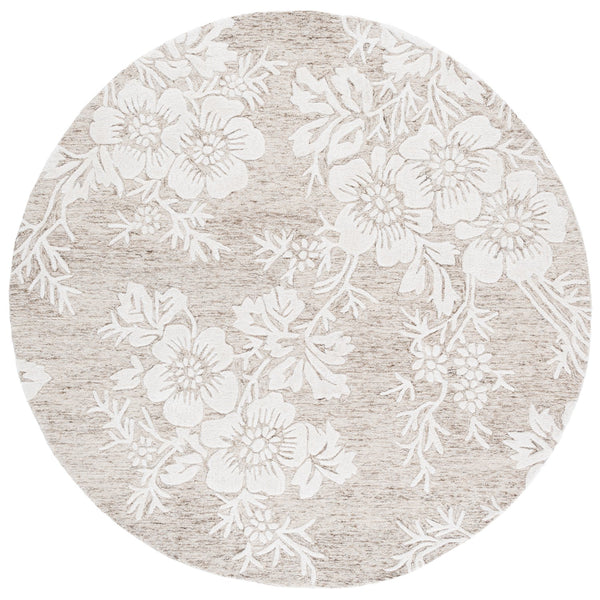 Safavieh Glamour Hand-tufted Runner Rug - Luxurious Floral Design, Cozy Texture, Perfect For Hallways & More Brown ,Ivory 65% Wool,20% Cotton,15% Viscose Glm151t-6r