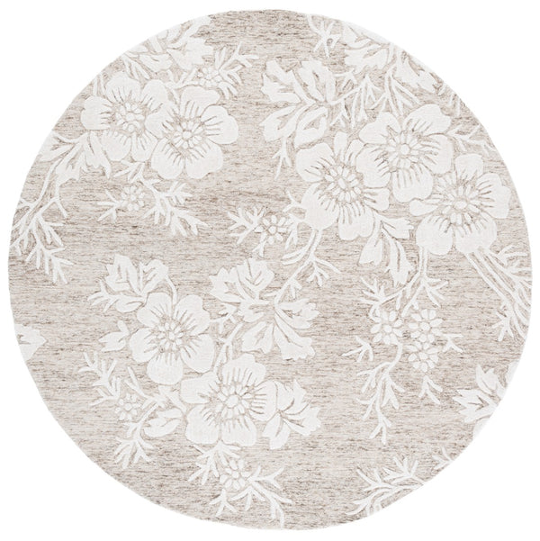 Safavieh Glamour Ivory Floral Area Rug - Hand-tufted Elegance For Timeless Home Decor And Comfort Brown ,Ivory 65% Wool,20% Cotton,15% Viscose Glm151t-9