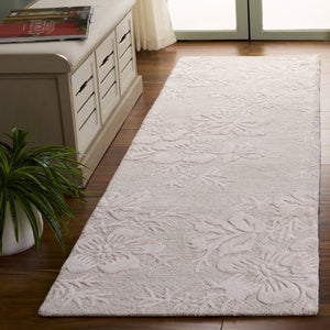 Safavieh Glamour Hand-Tufted Light Pink Floral Area Rug — Plush Wool-Cotton Blend, Subtle Sheen, Elegant Accent Design 4'-0" x 6'-0" GLM151U-4