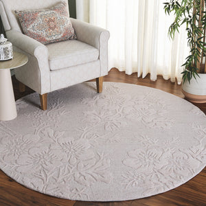 Safavieh Glamour Hand-Tufted Light Pink Floral Rug — Vintage-Inspired Wool Blend, Low-Pile Plush Touch For Rooms 6'-0" x 9'-0" GLM151U-6