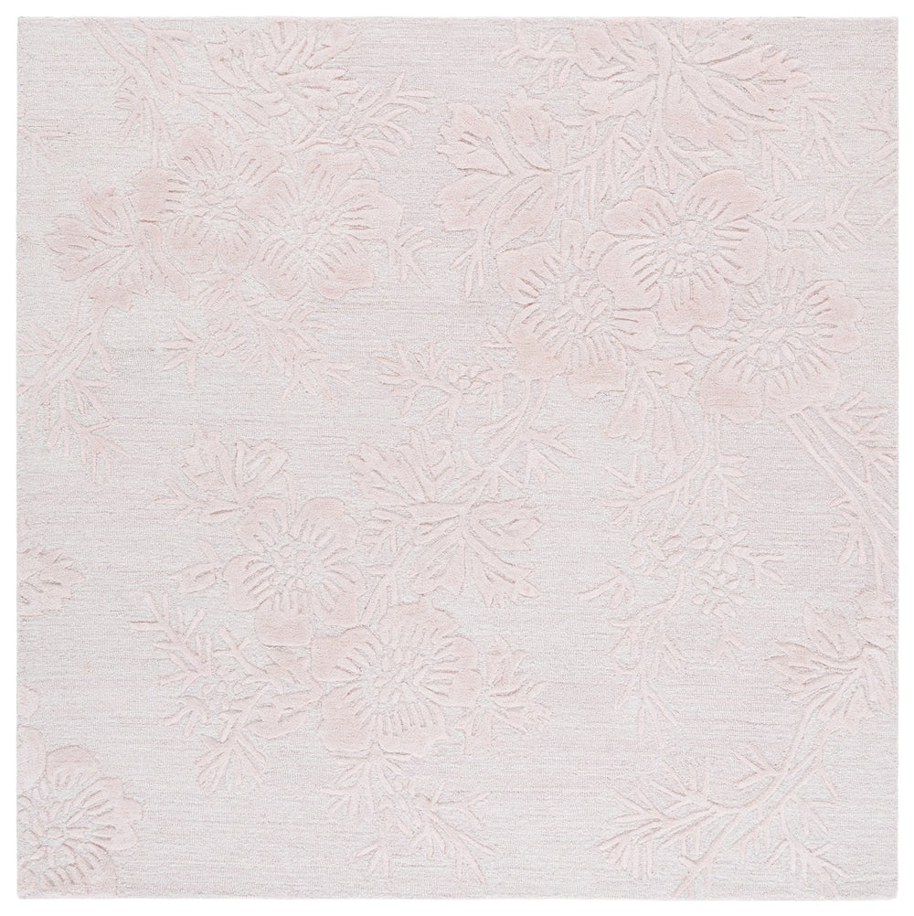 Safavieh Glamour Hand-Tufted Light Pink Floral Rug — Vintage-Inspired Wool Blend, Low-Pile Plush Touch For Rooms 6'-0" x 9'-0" GLM151U-6