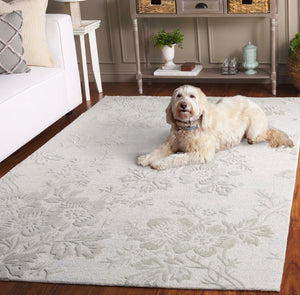 Safavieh Glamour Ivory Floral Area Rug - Hand-tufted Elegance For Timeless Home Decor And Comfort Light Green 65% Wool,20% Cotton,15% Viscose Glm151x-6