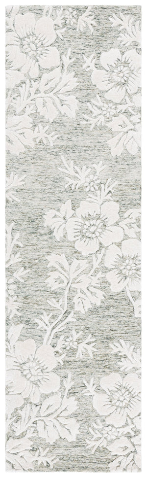 Safavieh Glamour Hand-tufted Runner Rug - Luxurious Floral Design, Cozy Texture, Perfect For Hallways & More Green ,Ivory 65% Wool,20% Cotton,15% Viscose Glm151y-28