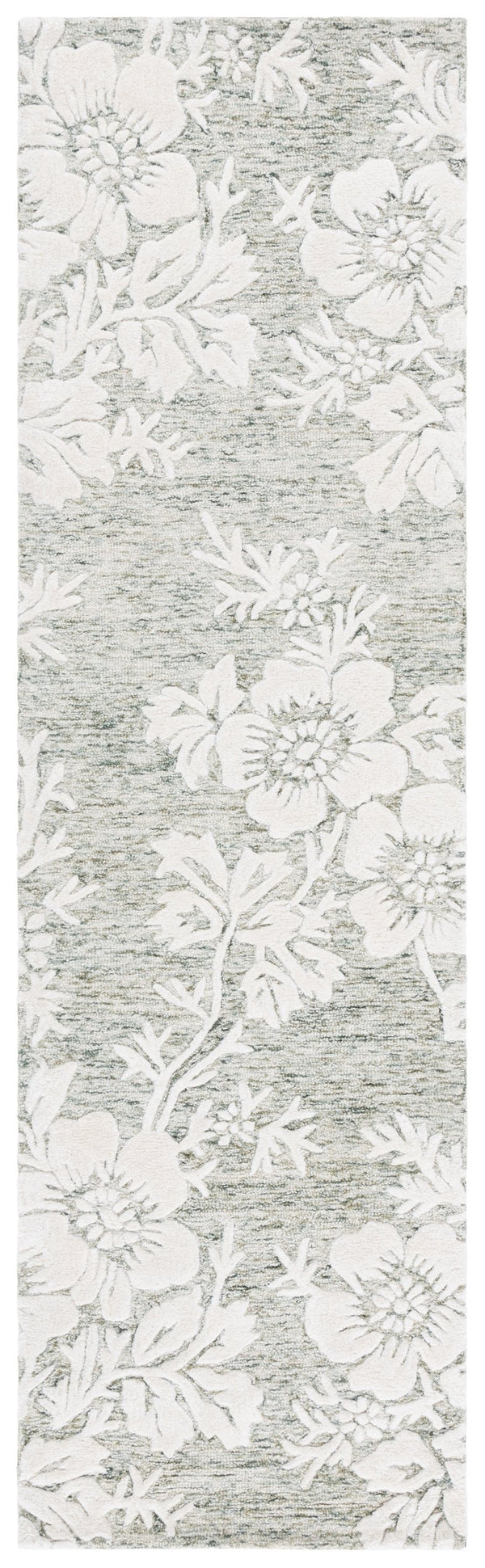 Safavieh Glamour Hand-tufted Runner Rug - Luxurious Floral Design, Cozy Texture, Perfect For Hallways & More Green ,Ivory 65% Wool,20% Cotton,15% Viscose Glm151y-28