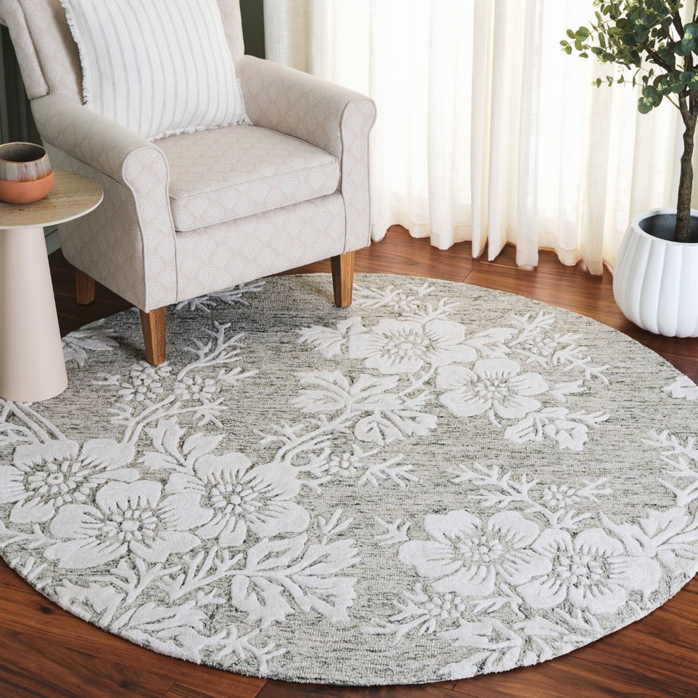 Safavieh Glamour Ivory Floral Area Rug - Hand-tufted Elegance For Timeless Home Decor And Comfort Green ,Ivory 65% Wool,20% Cotton,15% Viscose Glm151y-4