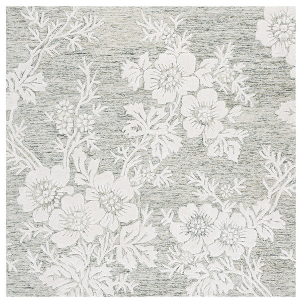Safavieh Glamour Hand-tufted Runner Rug - Luxurious Floral Design, Cozy Texture, Perfect For Hallways & More Green ,Ivory 65% Wool,20% Cotton,15% Viscose Glm151y-6sq