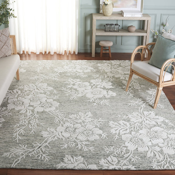 Safavieh Glamour Hand-tufted Runner Rug - Luxurious Floral Design, Cozy Texture, Perfect For Hallways & More Green ,Ivory 65% Wool,20% Cotton,15% Viscose Glm151y-8