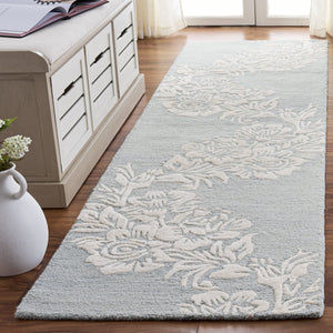 Safavieh Glamour Hand-Tufted Light Blue & Ivory Country Floral Rug — Wool-Cotton Blend, Low-Profile Luxury 5'-0" x 8'-0" GLM152M-5