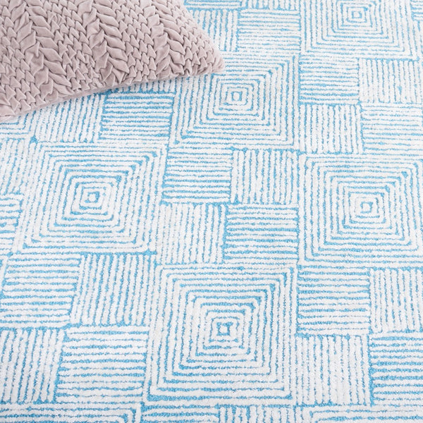 Safavieh Glamour 401 GLM401 Hand Tufted  Rug Ivory / Turquoise GLM401K-8