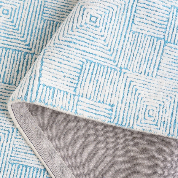 Safavieh Glamour 401 GLM401 Hand Tufted  Rug Ivory / Turquoise GLM401K-8