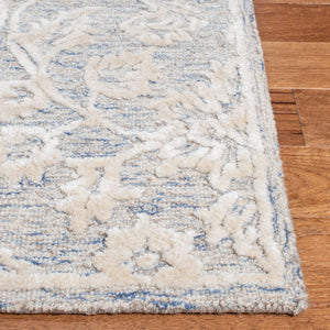 Safavieh Glamour Hand-tufted Area Rug: Exquisite Floral Motif In Luxurious Viscose And Wool Blend For Home Elegance Blue ,Ivory 75% Viscose,25% Wool Glm551m-810