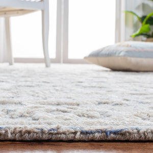 Safavieh Glamour Hand-tufted Area Rug: Exquisite Floral Motif In Luxurious Viscose And Wool Blend For Home Elegance Blue ,Ivory 75% Viscose,25% Wool Glm551m-810