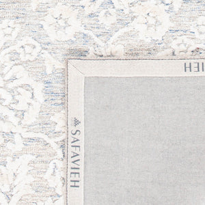 Safavieh Glamour Hand-tufted Area Rug: Exquisite Floral Motif In Luxurious Viscose And Wool Blend For Home Elegance Blue ,Ivory 75% Viscose,25% Wool Glm551m-810