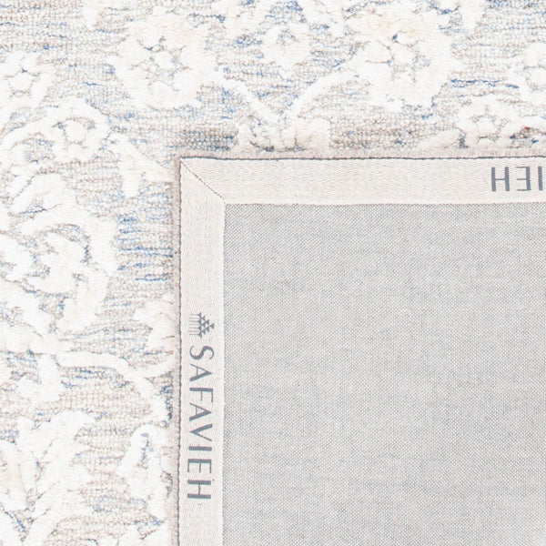 Safavieh Glamour Hand-tufted Area Rug: Exquisite Floral Motif In Luxurious Viscose And Wool Blend For Home Elegance Blue ,Ivory 75% Viscose,25% Wool Glm551m-810