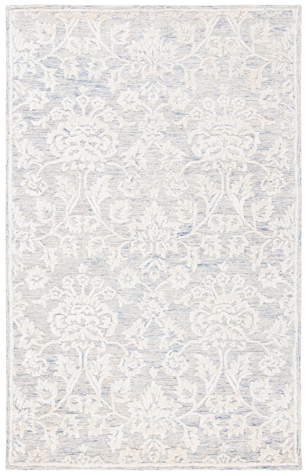 Safavieh Glamour Hand-tufted Area Rug: Exquisite Floral Motif In Luxurious Viscose And Wool Blend For Home Elegance Blue ,Ivory 75% Viscose,25% Wool Glm551m-810
