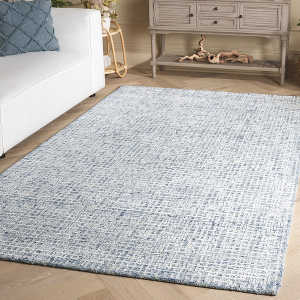 Safavieh Glamour Hand Tufted Area Rug - Luxurious Modern Design With Plush Comfort For Your Living Space Blue ,Ivory 45% Viscose 40% Wool 15% Cotton With Latex Glm601m-5