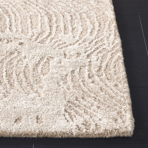 Safavieh Glamour Hand-tufted Area Rug: Modern Elegance With Abstract Design For Luxurious Home Decor Beige ,Ivory 45% Wool 45% Viscose 10% Cotton With Latex Glm605b-8