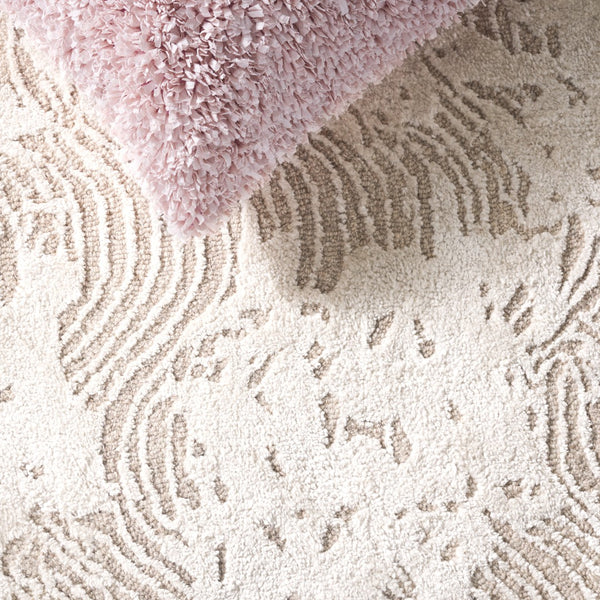 Safavieh Glamour Hand-tufted Area Rug: Modern Elegance With Abstract Design For Luxurious Home Decor Beige ,Ivory 45% Wool 45% Viscose 10% Cotton With Latex Glm605b-8